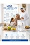 Water Filter Jug Carmen White 2.3L BPA Free Filter Pitcher with Bi-Flux Cartridge Fast Filtration Chlorine Removal Limescale Reduction Odor Improvement Fridge Door Friendly Electronic Indicator