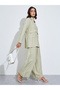Green Oversized Shirt and Wide Leg Pants Modest Set