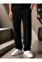 Men's Relaxed Fit Black Sweatpants with Elastic Waistband and Side Pockets - 2