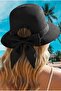 Women's Adjustable Straw Hat with Back Bow Bohemian Beach Sun Hat
