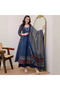 Navy Blue Cotton Blend Salwar Suit - ALV2048 | Navy Blue-Size:XL-42-Inches