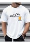 Men's White Friday Beer Printed Oversize T-Shirt
