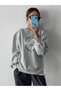 Women's Gray Moment Day Printed Oversize Sweatshirt - 3