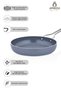 Sera Nova Fireproof Non-Stick Ceramic Pan Set 30 - 28 - 26 - 24 cm - Gray - 7