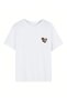 Women's White Figure Bear Printed Oversize T-Shirt - 4