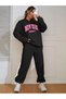Women's Black New York Printed Hooded Hoodie Sweatshirt - 3
