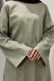 Ihlamur Green Linen Textured Soven Set - 6