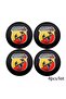 Fiat Abarth Logo Punto 500 Wheel Hub Drop Sticker (Black-Yellow-Red) - 4