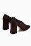 Conny Brown Suede Blunt Toe Women's Heeled Shoes - 5