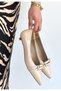 Women's Evening Dress Heeled Shoes Beige Patent Leather Classic Stylish Dowen