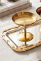 Stainless Steel 2-Piece Footed Bowl with Luxurious Patterned Tray Presentation Set Breakfast Bowl Jam Bowl Snack Bowl - 2