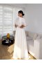 Women's White Maxi Lace Lined Dress - 4