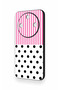 Honor Magic 8 Lite Compatible Pink Striped Polka Dot Patterned Silicone Case - 4