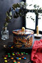 Afremov Big Ban Patterned Metal Storage Container, 14 Cm, Kitchen Organizer, 1 Lt