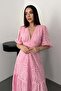 Women's Ecru Ruched Detailed Lace Brode Dress - 3