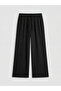 Two Mt Shop Quality Lcw Modest Black Raschel Straight Standard & Regular Wide Leg Women's Pants - 5