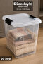 20Lt Deep Organizer Box - Elora Lockable Lid Multi-Purpose Organizer Storage Box Transparent