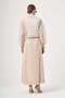Women's Mesh Detail Skirt Suit Beige 31448 - 7