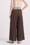 Women's Belted Loose-Fit Skirt Trousers - Bitter Brown - 3