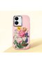 Vivo Y36 Compatible Case Camera Protective Pink Silicone Couple Phone Case with Floral Pattern