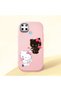 Realme C25Y Compatible Case Camera Protector Pink Silicone Couple Phone Case with Kitty Pattern