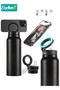 710ml Insulated Water Bottle with Magnetic Phone Holder, Compatible for Mag-Safe Tripod Mount, Stainless Steel Sports Water Bottle with Straw, Hot for 12H, Cold for 24H for Home,Sports, Gym and Travel