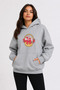 Flower Basket Printed Hooded 2 Thread Threaded Sweatshirt