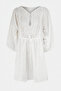 Lace-Up Collar Embroidered Mini Beach Dress - 8