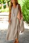 Women's Strappy V-Neck Long Pera Dress and Short-Sleeved Loose Blouse Two-Piece Set - 2
