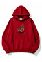 Green Butterfly Printed Hooded 2 Thread Threaded Sweatshirt