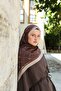 Allure Linea Patterned Tencel Shawl - Cream Bitter Coffee - 2