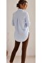 Women's Premium Quality Front-Pleated Asymmetrical Cut 100% Cotton Basic Shirt - 3