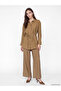 Beige Modal Blend Tie-Up Women's Shirt Tunic - 2