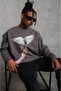 Men's pigeon print sweatshirt - grey - 4