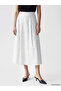 White Polka Dot Flared Skirt with Zipper at the Waist - 5