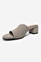 Delavie Beige Suede Genuine Leather Women's Thick Heeled Slippers - 6