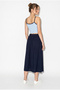 Women's Navy Blue Elastic Waist Pocket Detailed Flowy Maxi Skirt 7597 60286144 - 5