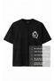Unisex Black Dragon Printed Oversize Fit Crew Neck Premium T-Shirt with Chest Detail - 5