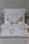 Cream Luxury Velvet French Laced 4 Piece Prayer Rug Set-Dowry Bundle Set