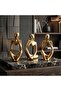 Beram Gold Thinker Statue Set of 3 Left Right and Middle Abstract Resin Sculptures Modern Matte Gold Thinker Figurines for Home Décor Office Desk Bookshelf Living Room Art Display - 5