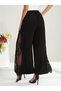 Women's High Waist Side Ruched Imported Crepe Trousers - 5