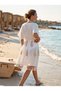 Women's Viscose Elastic Waist Beach Dress Swimsuit Top Standard Size Pareo Dress - 6