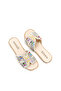 Women's Flat Slippers Beige Daily Beaded New Season M502 - 5