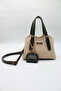 Women's Crossbody Hand and Shoulder Bag with Front Accessory Detail and Charm Accessories - 5