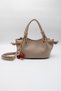 Women's Beige Knot Detailed Crossbody Hand and Shoulder Bag with Cherry Charm Accessory - 5