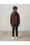Boy's Hooded Jacket with Zipper and Embroidery Detail, Pocketed Cardigan - 2