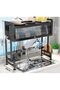 Dish Drying Rack, 3 Tier Over Sink Drainer Drying Rack with Cover, Space Saving Large Stainl - 6