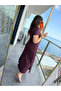 Women's short sleeve long modal dress with button detail on both sides - 2
