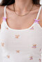 Thin Straps Satin Bow Lace Trim Heart Button Detail Mini Teddy Bear Patterned Shorts Summer Women's Pajama Set Premium Cotton - 5