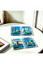 1 random Dubai landmark printed square portable folding makeup mirror (pattern shipped randomly) M07 - 8